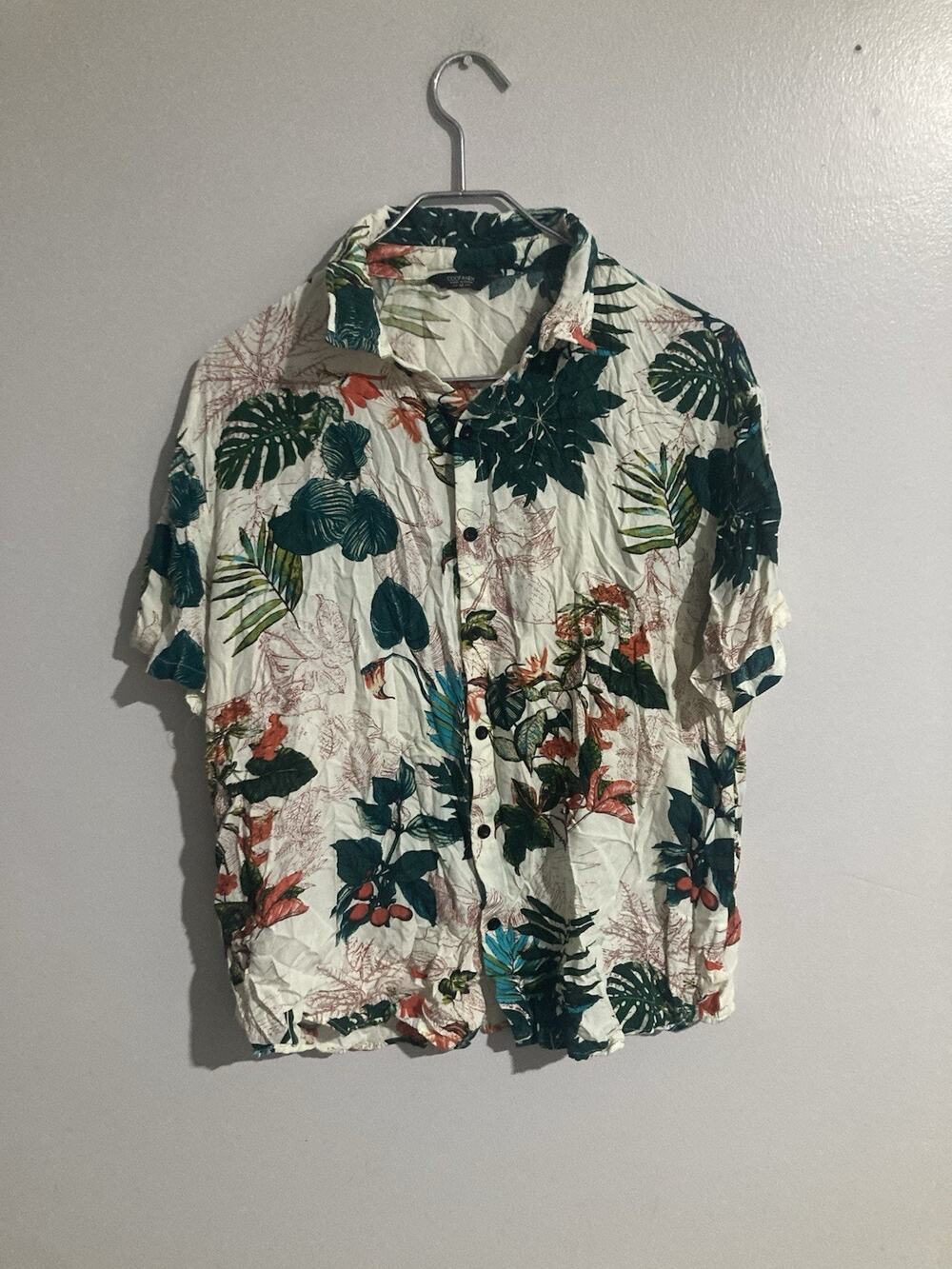 Coof Andy Hawaiian Shirt Men’s Size M Button Down Collared Plants Floral
